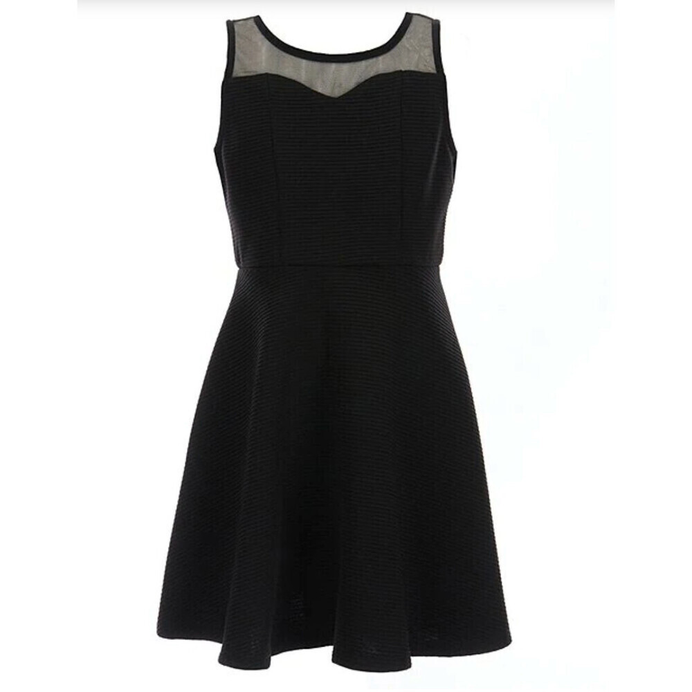 Zunie Girls Sleeveless Illusion Neckline Ottoman Skater Dress Size 16 (7-16yr)